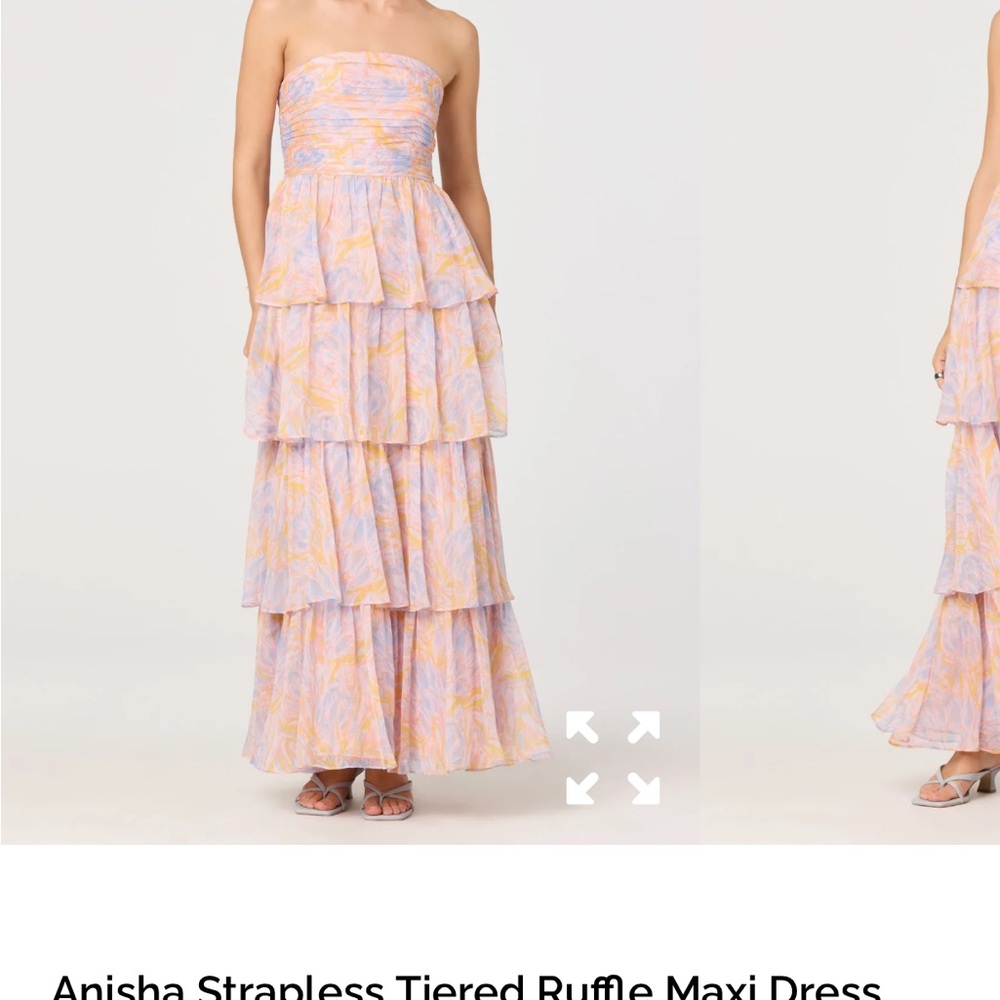 ASTR Anisha Strapless Tiered Ruffle Maxi Dress